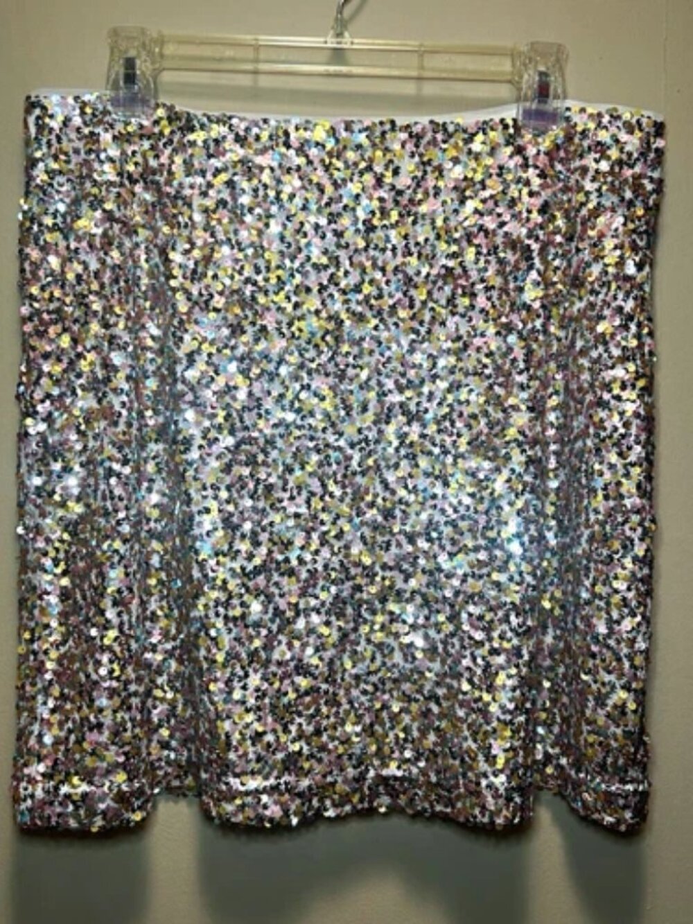 On 34th Multicolor Sequin A-Line Lined Zip Mini Skirt Size 12